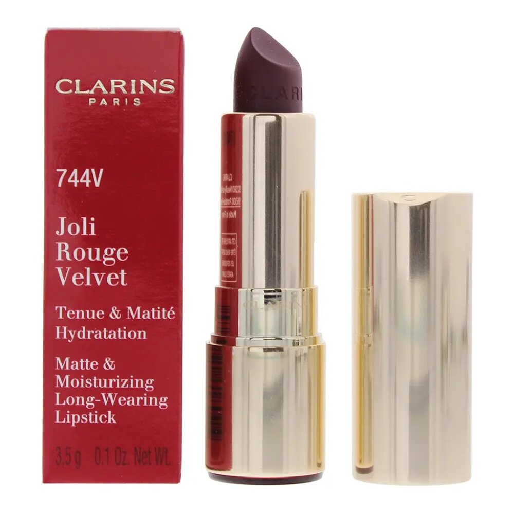 🔥 NEW Clarins Joli Rouge Velvet Lipstick | 744V Soft Plum